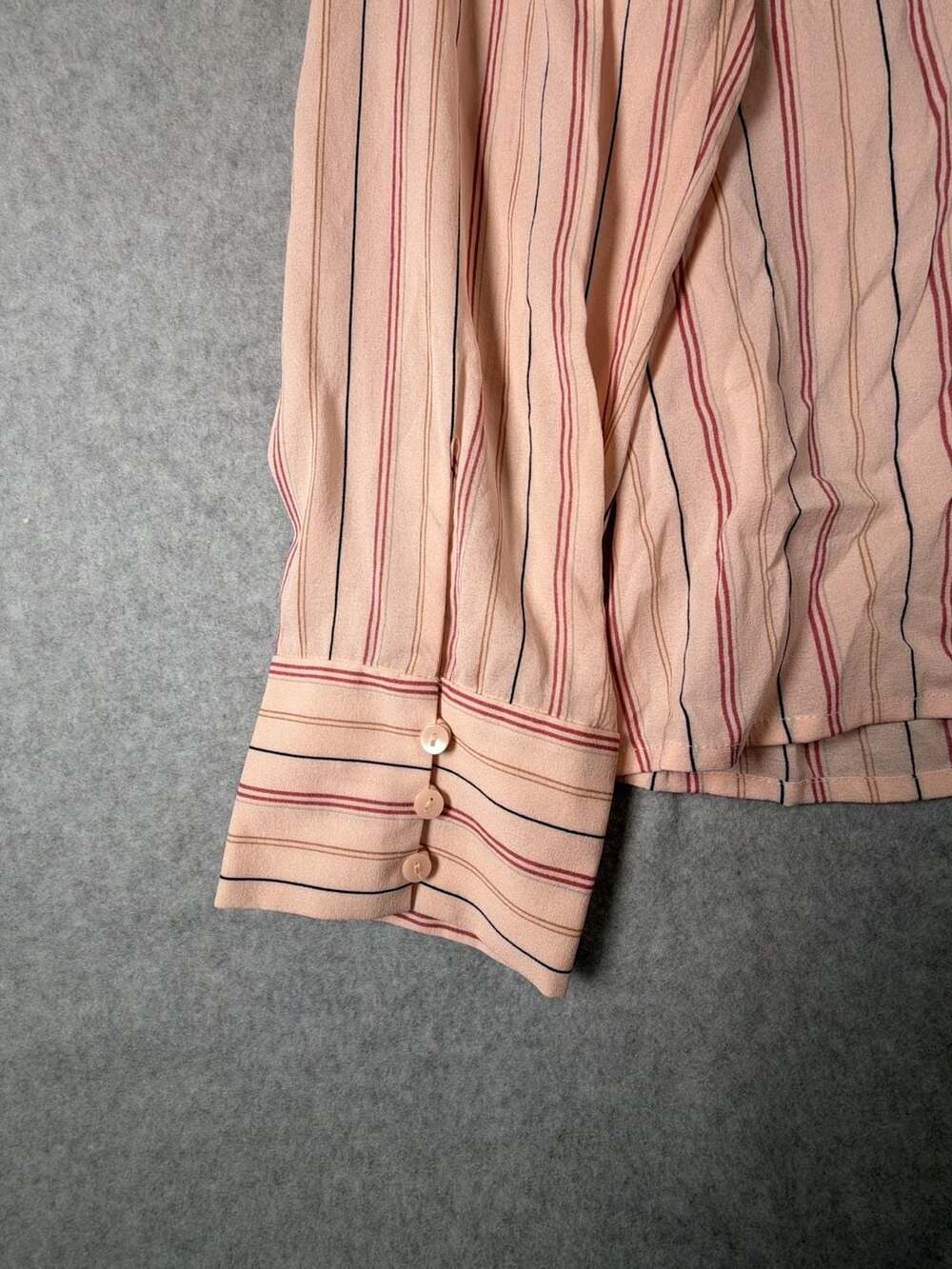 Ann Taylor Silk Blend Striped Tie-Front Blouse Size 14 - Picture 7 of 9